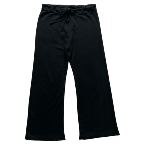 Nili Lotan Womens Kiki Sweatpants Cotton Drawstring Crop Wide Leg Black Size S - Picture 1 of 5